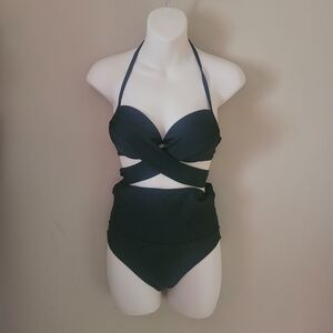 Elegant Black Halter Women Swimwear